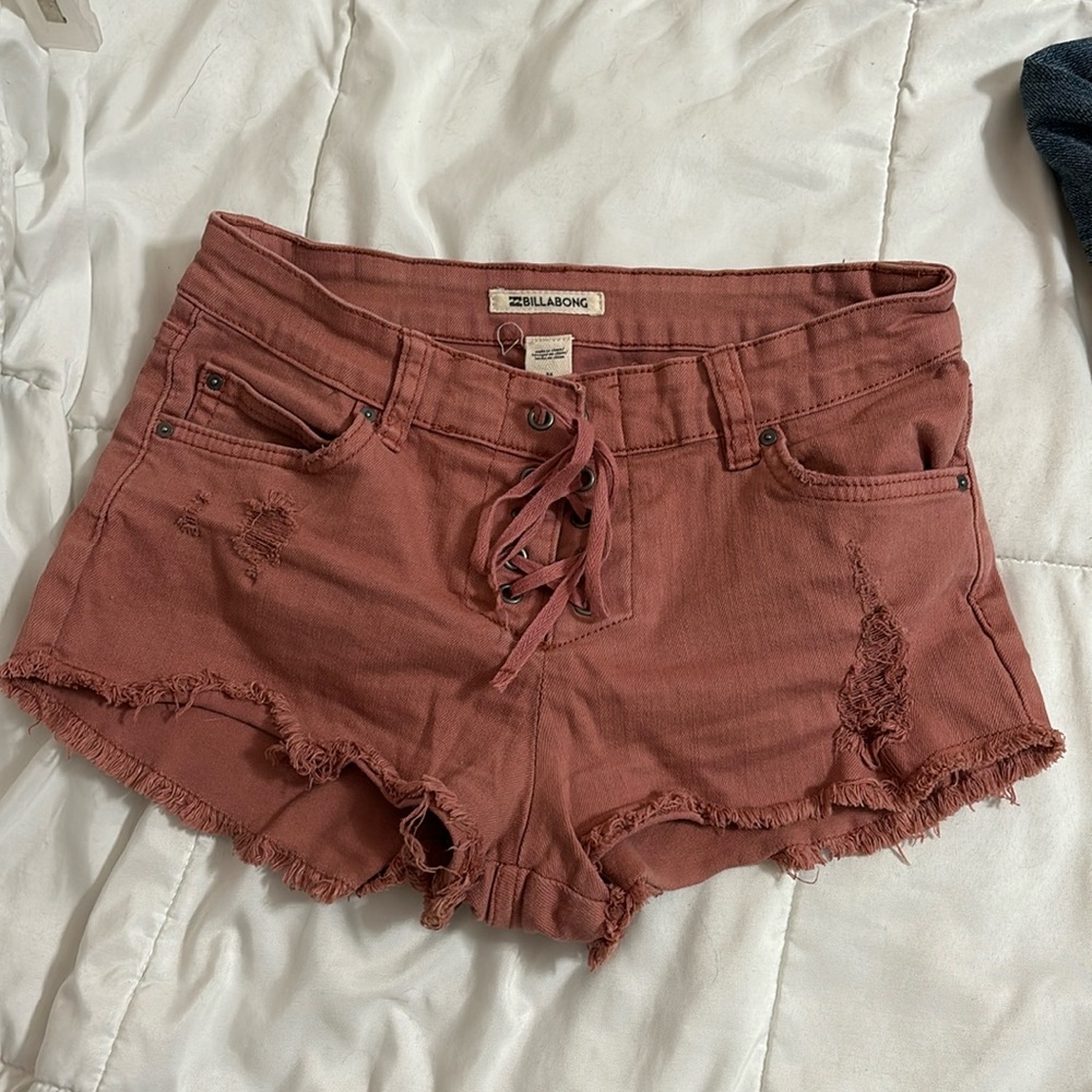 Billabong Pink Jean Ripped Shorts
